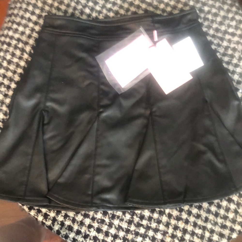 Avec Les Fillies - Black Leather skirt - NWT - XS